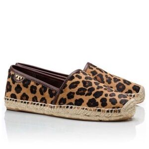 Tory Burch McKenzie Leopard Print Espadrille Flats Womens Size 6